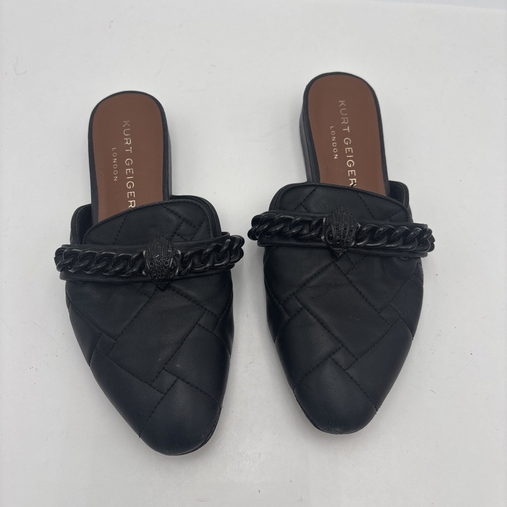 Kurt Geiger London Women's Chelsea Leather Flat Mules, Black EU 37 US 6